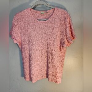 Linden Hill Cotton Blend Peach Textured Top Sz L
